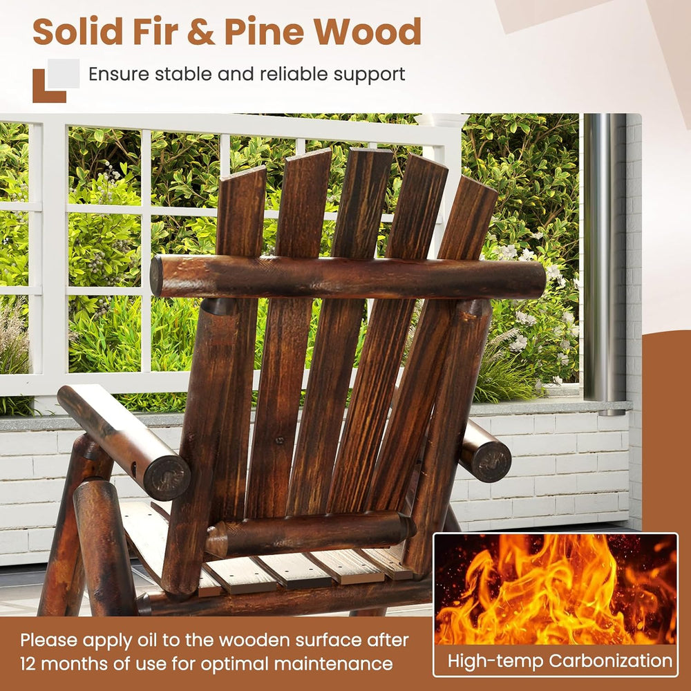 Tangkula Wood Outdoor Rocking Chair, Solid Fir & Pine Wood, 1-Person (1)