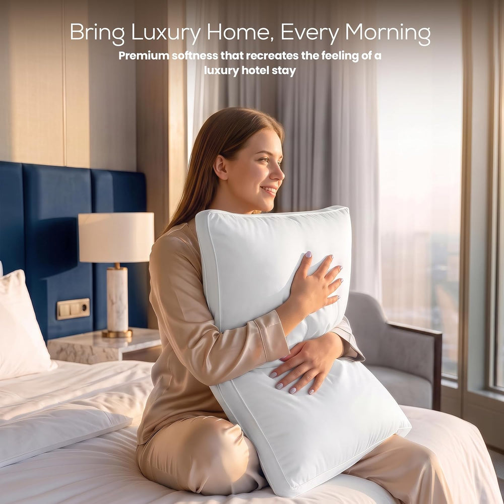 Utopia Bedding Gusset Bed Pillow, Hotel Pillows King Size Set of 2, White