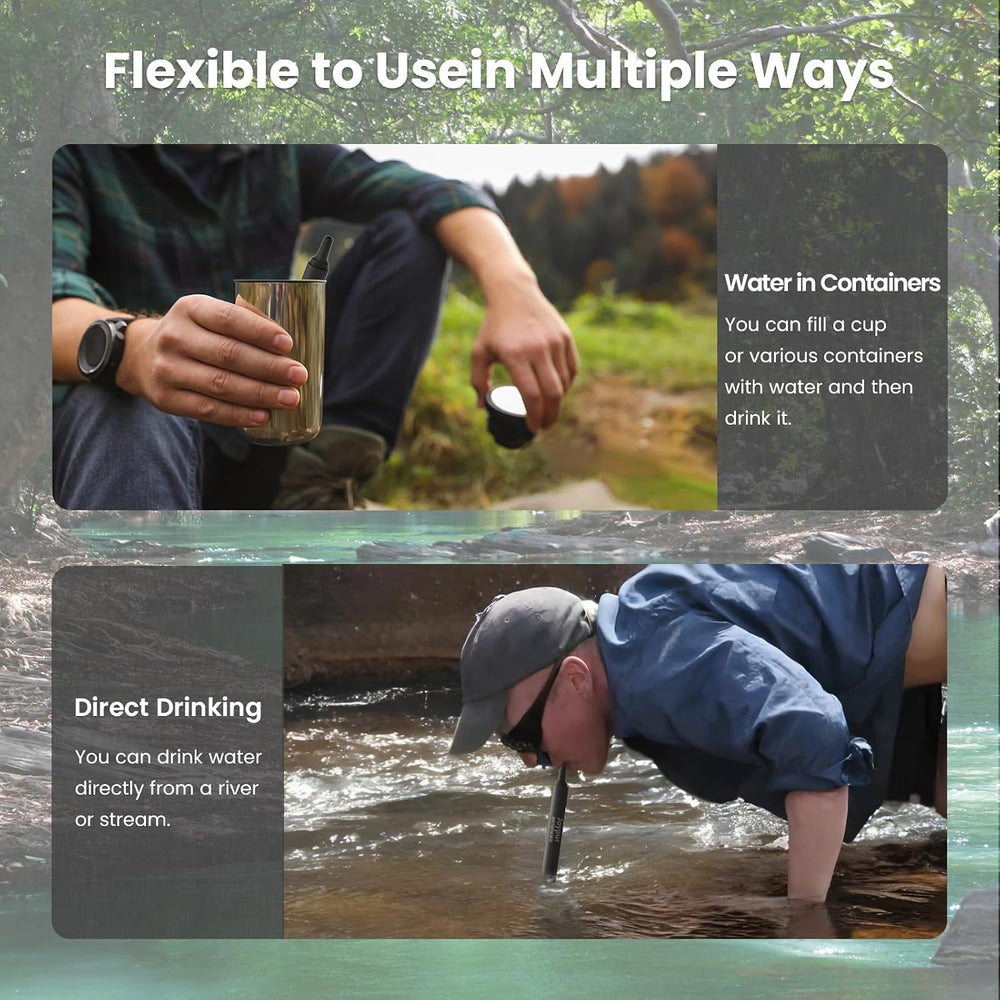 Portable Water Filter Straw Survival, Essential Camping & Hiking Gear, Wa...