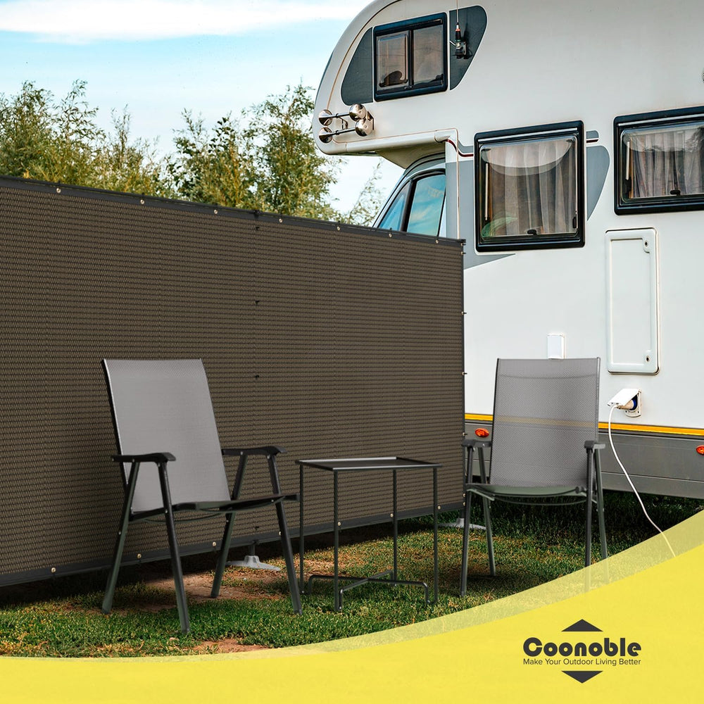 5' x 24' Brown Outdoor Privacy Screen Freestanding 240 GSM Privacy Fe...