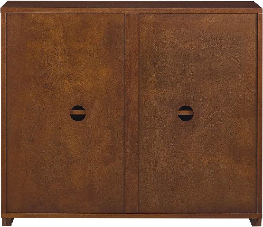 LKTART 39"Real Wood Veneer Narrow Sideboard Buffet,Entryway Storage Cabinet