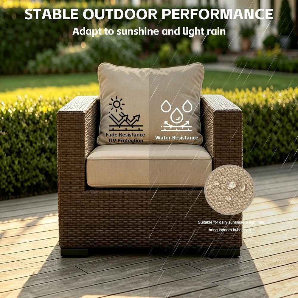 22x24 inch Outdoor Deep Seat Patio Cushions Set of 2,Water-Resistant Deep Sea...