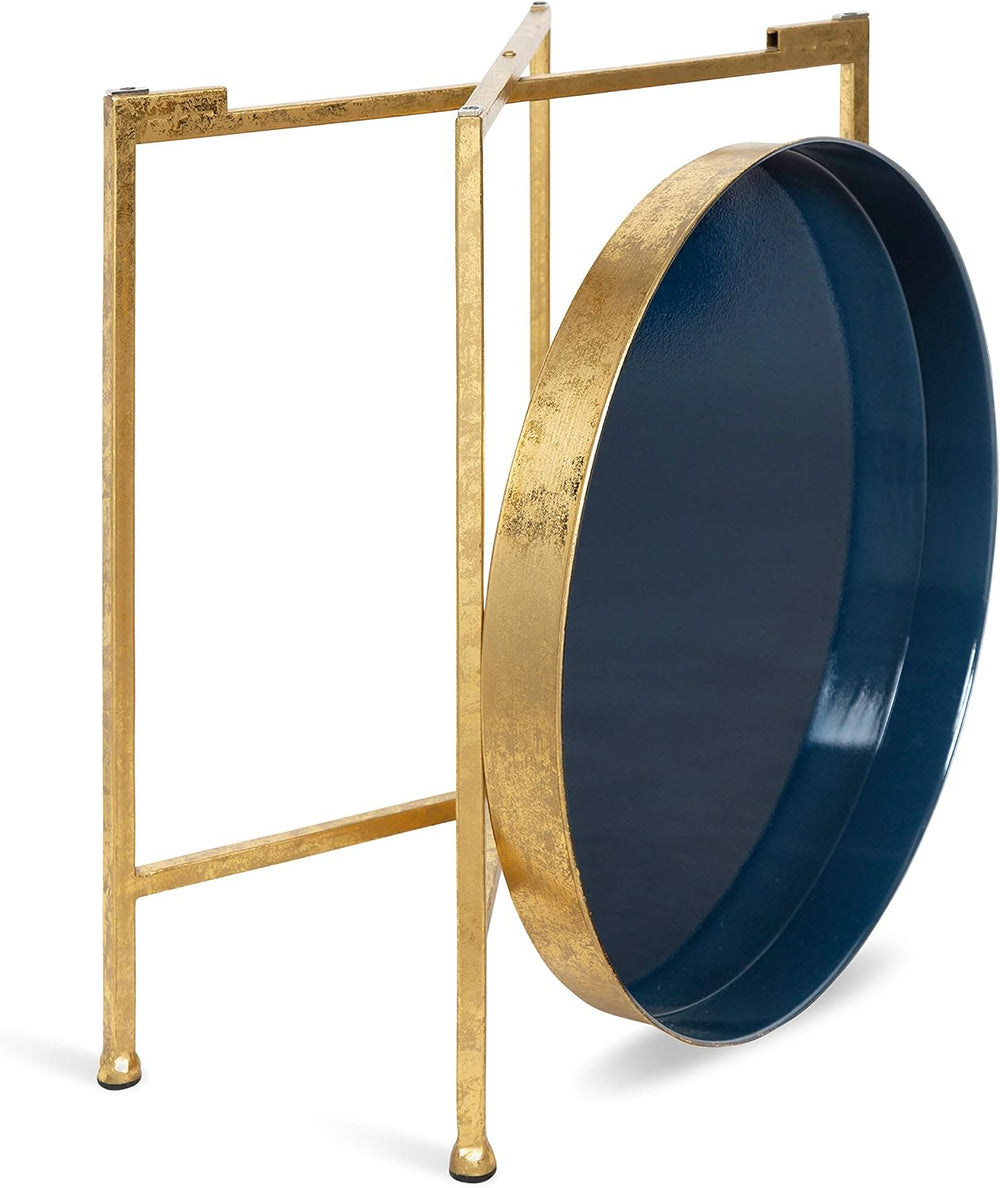 Kate and Laurel Celia Metal Foldable Round Accent Table, 18.25" x 18.25&...