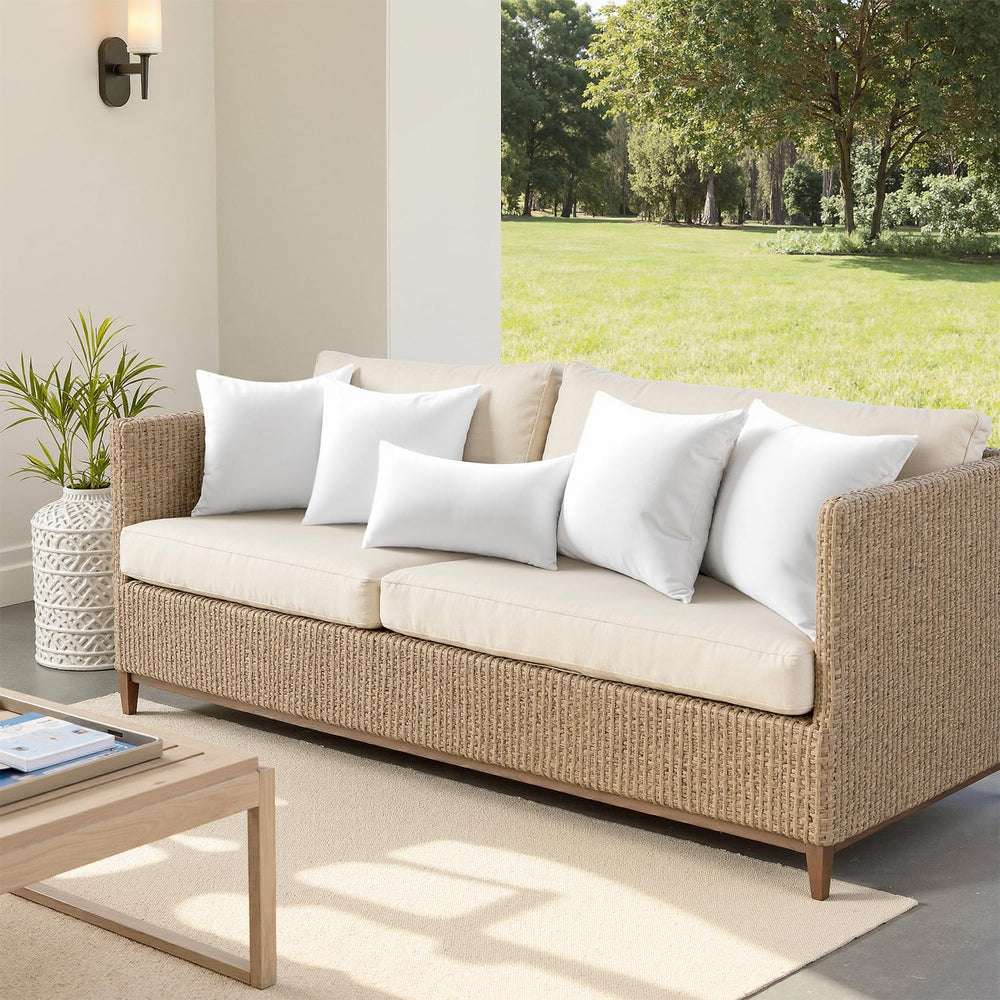 MIULEE 18x18 Outdoor Pillows,Set of 2 Waterproof Soft Support Throw Pillows