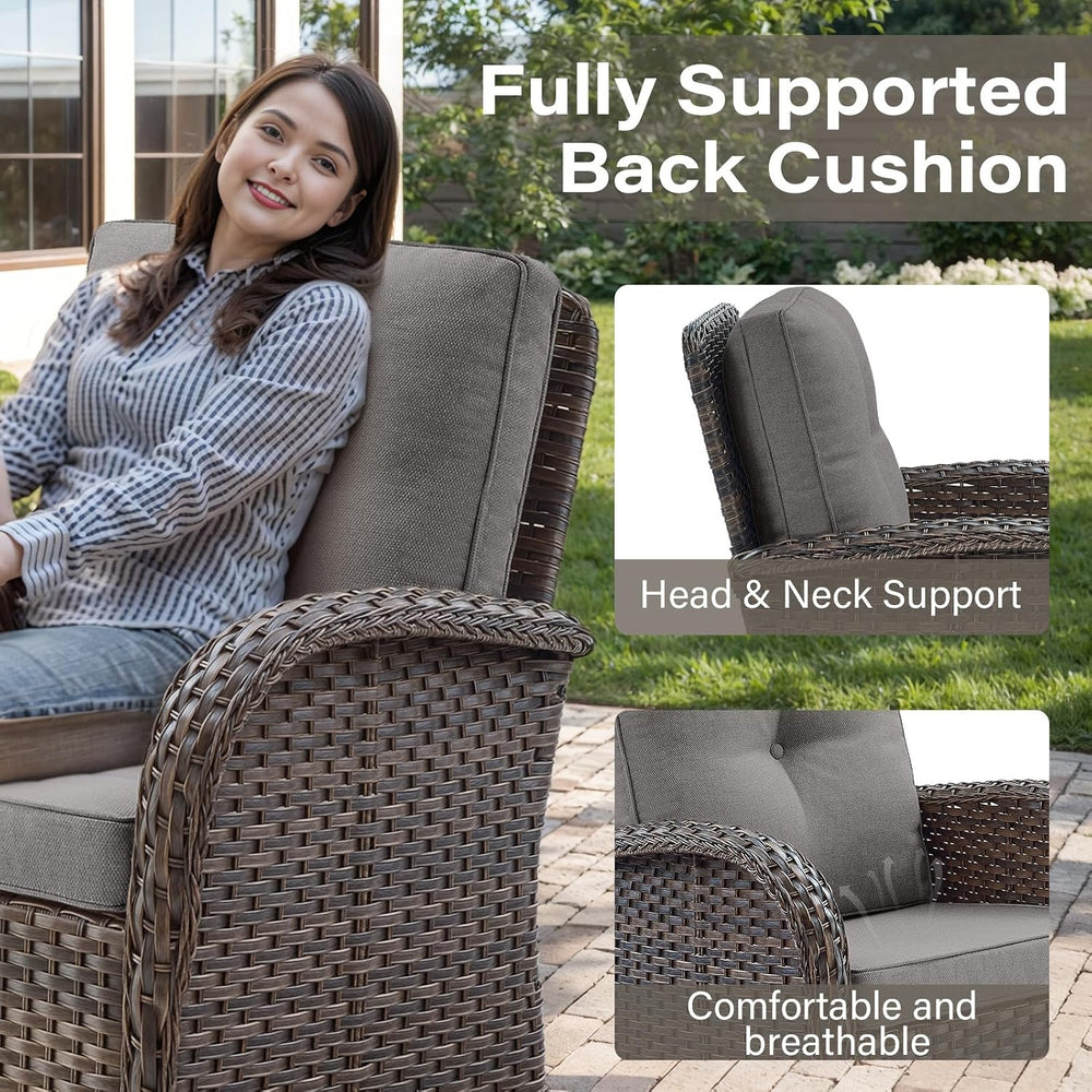 Belord Patio Furniture Swivel Glider PE Wicker Chairs, Outdoor Swivel Rocker ...