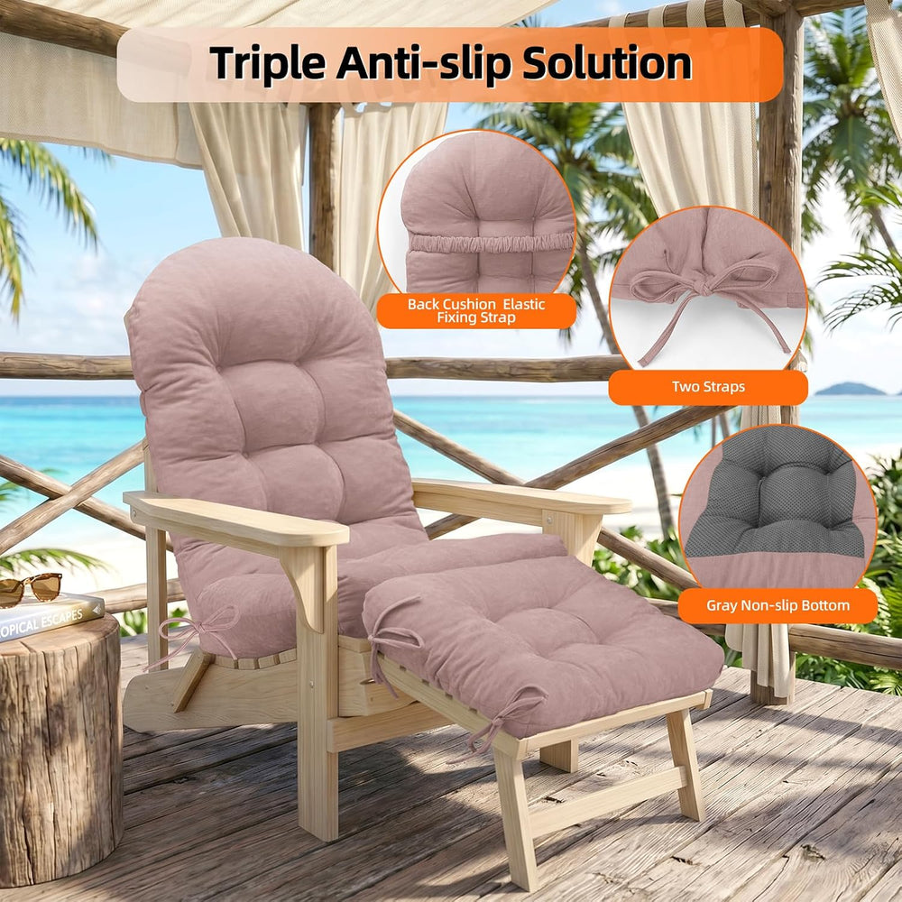 Rocking Chair Cushion Set, Ottoman Cushion Included, Pink