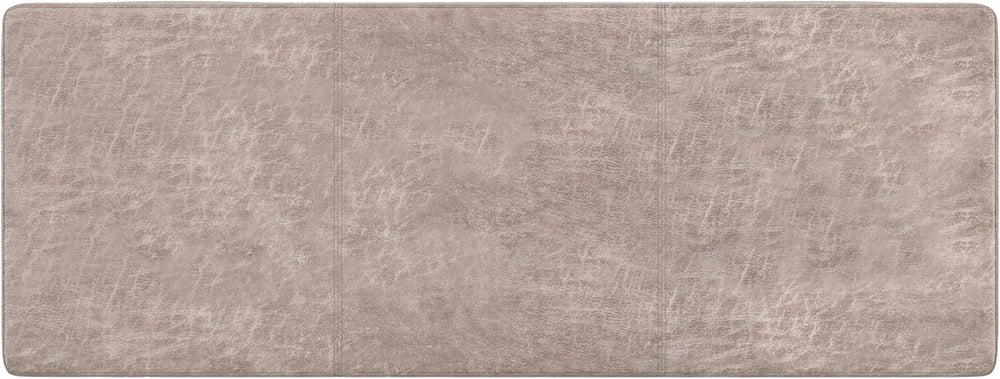 SIMPLIHOME Avalon 48" Wide Vegan Leather Storage Ottoman in Grey