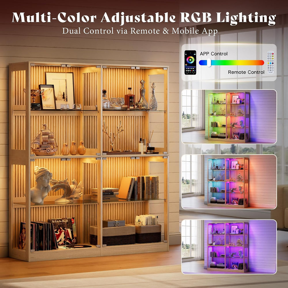 AMERLIFE 16-Inch RGB Display Cabinet with Glass Doors