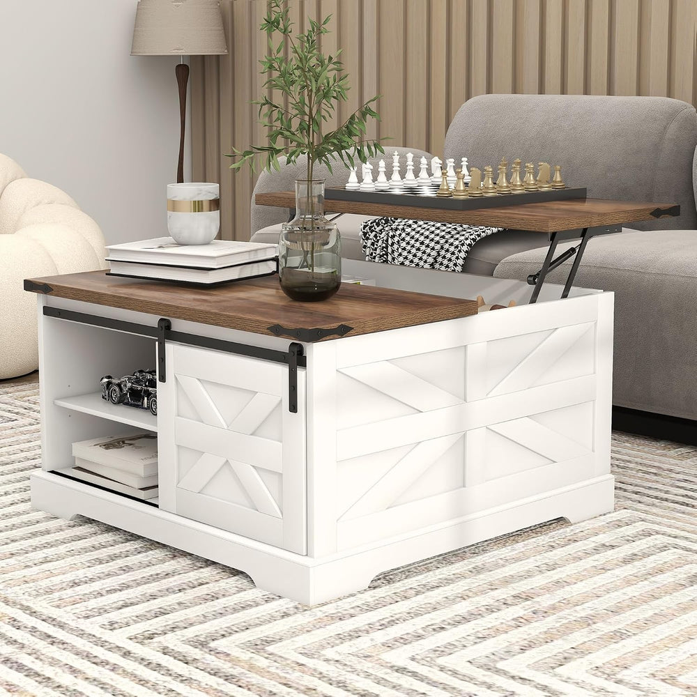 TaoHFE Lift Top Coffee Table with Storage,Rustic Farmhouse Coffee Table