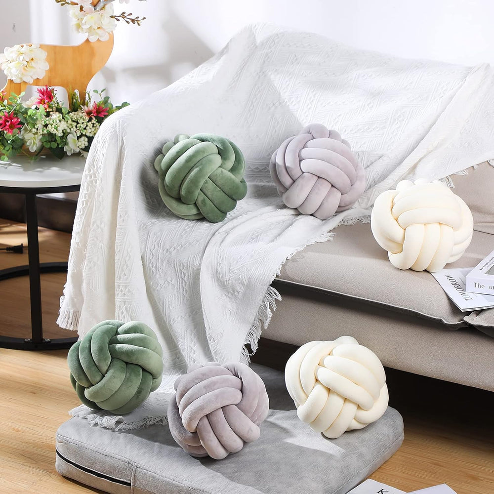 Namalu 10.6 Inches 2 Pcs Knot Pillow Decorative Throw Pillow, Dark Green