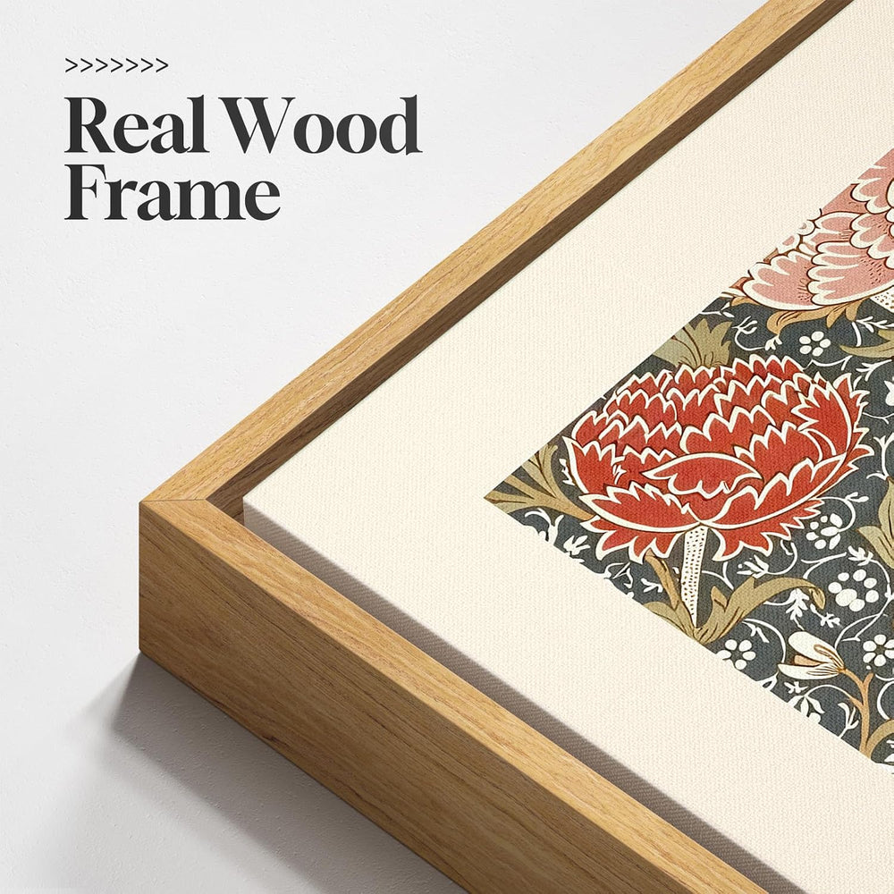 Large Framed William Morris Botanical Wall Art for Living Room, 3 Piece