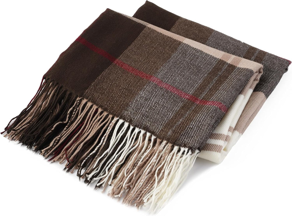 Brown Plaid Throw Blanket for Couch, Fall Buffalo Plaid Blanket 50"x60&q...