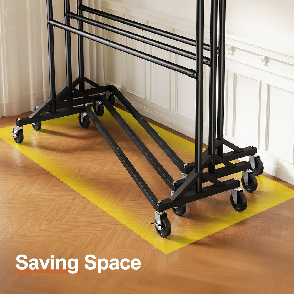HOKEEPER Z Rack, Clothes Rack Hold 550LB Adjustable Height Black 2 Packs
