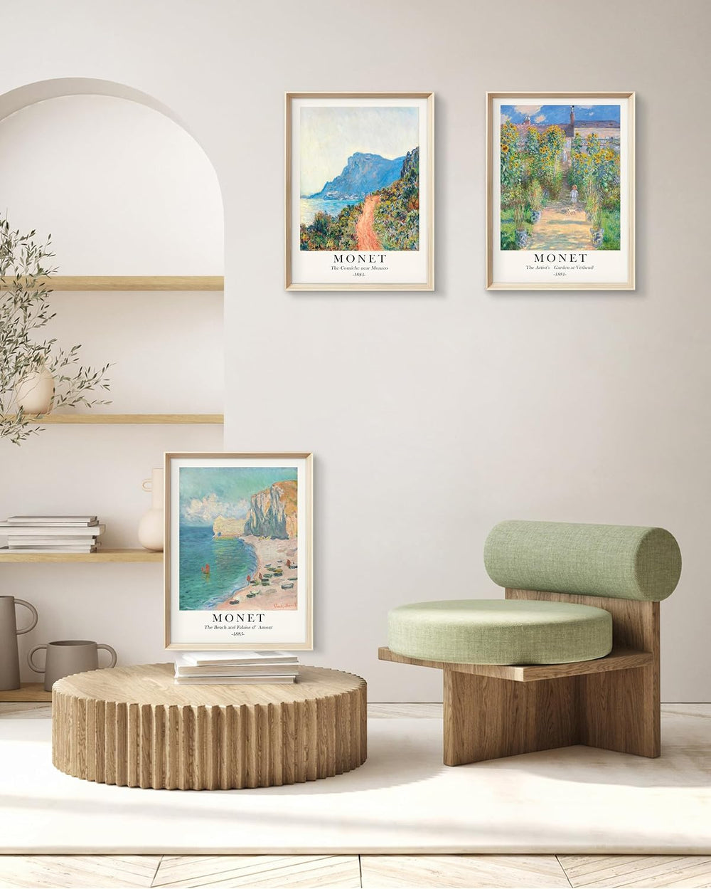 HesenDot Framed Wall Art, Claude Monet Landscape Canvas Prints Set