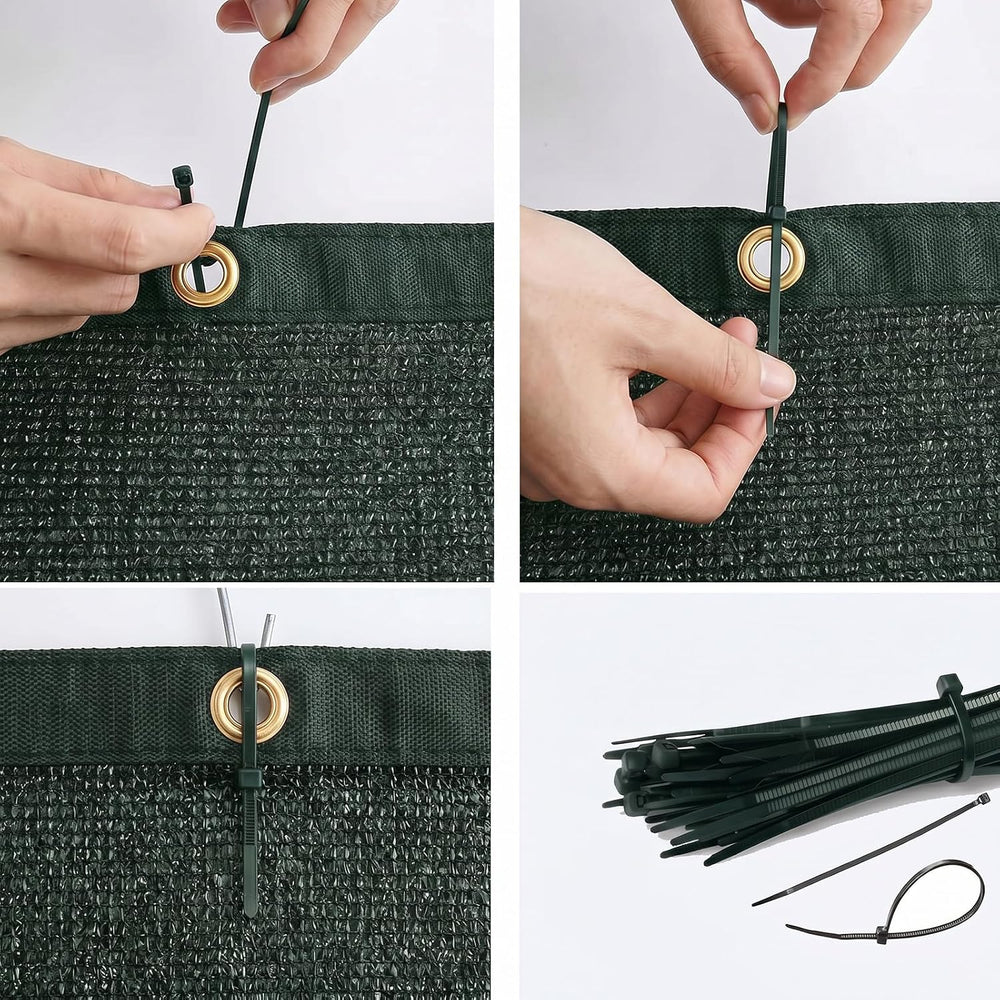 4' x 50' Privacy Fence Screen, HDPE Mesh with Grommets, Green