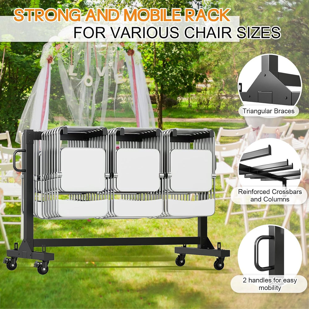 SPECRAFT Folding Chair Rack and Table Cart for 42 Chairs or 12 Tables