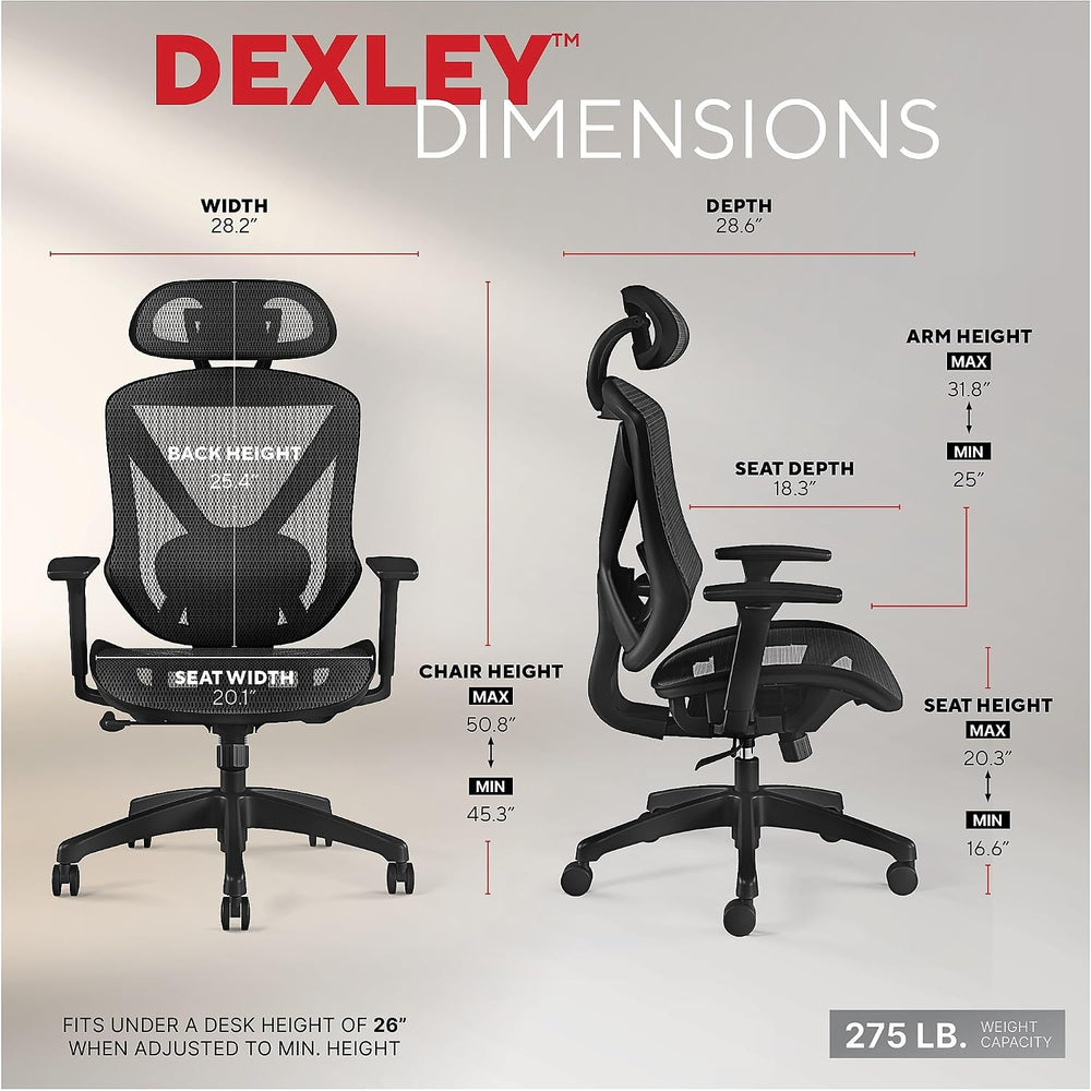Staples Dexley Ergonomic Mesh Task Chair, Lumbar Support, Swivel, Black
