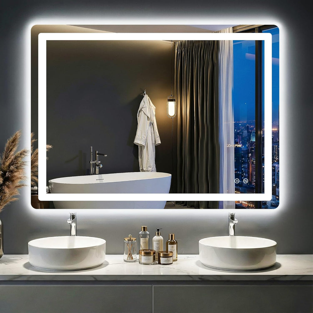 LED Bathroom Mirror with Lights, 30"x40" Lighted Vanity Mirror for ...