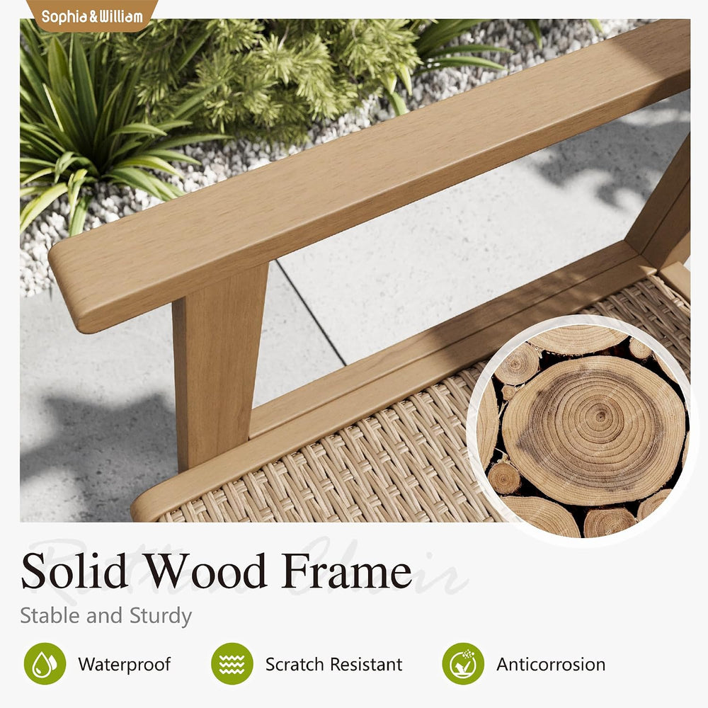 Sophia & William Patio Dining Set, Rattan, Wood, Light Brown