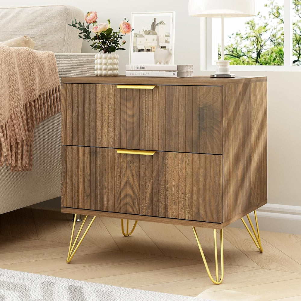 7 Drawer Dresser and Nightstand Sets for Bedroom, 3 Pcs Bedroom Set, Walnut丨N...