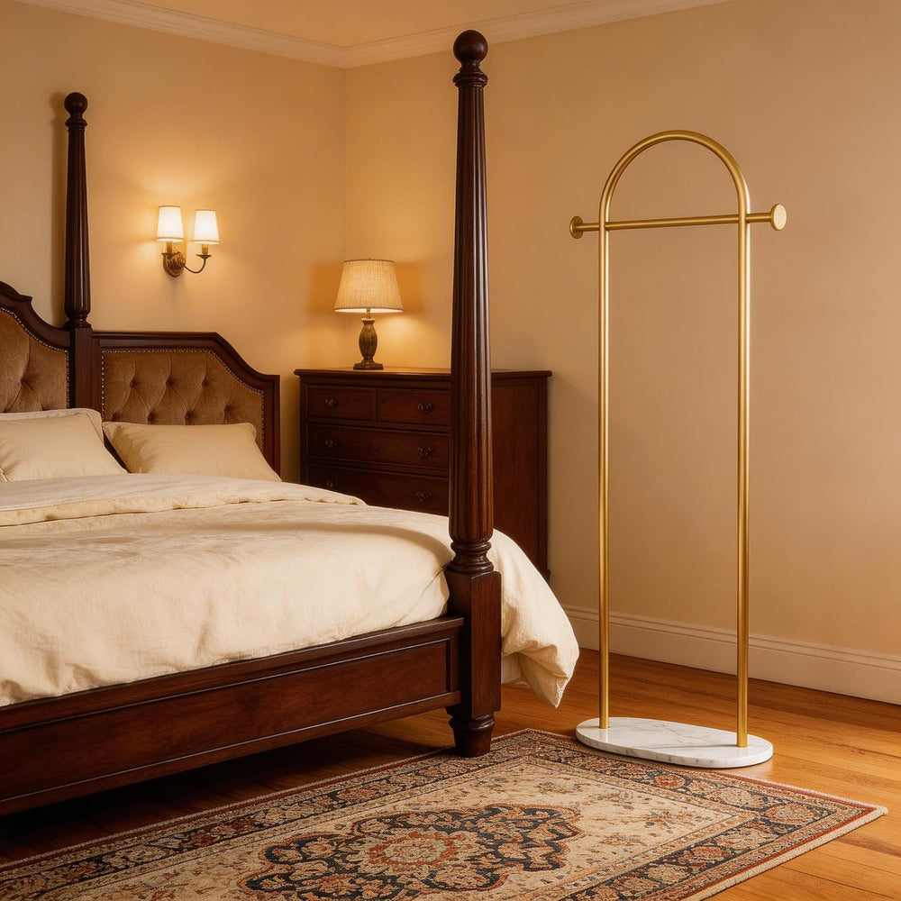HKaikzo Gold Coat Rack, Modern Garment Rack with Marble Base, Heavy-duty Clot...