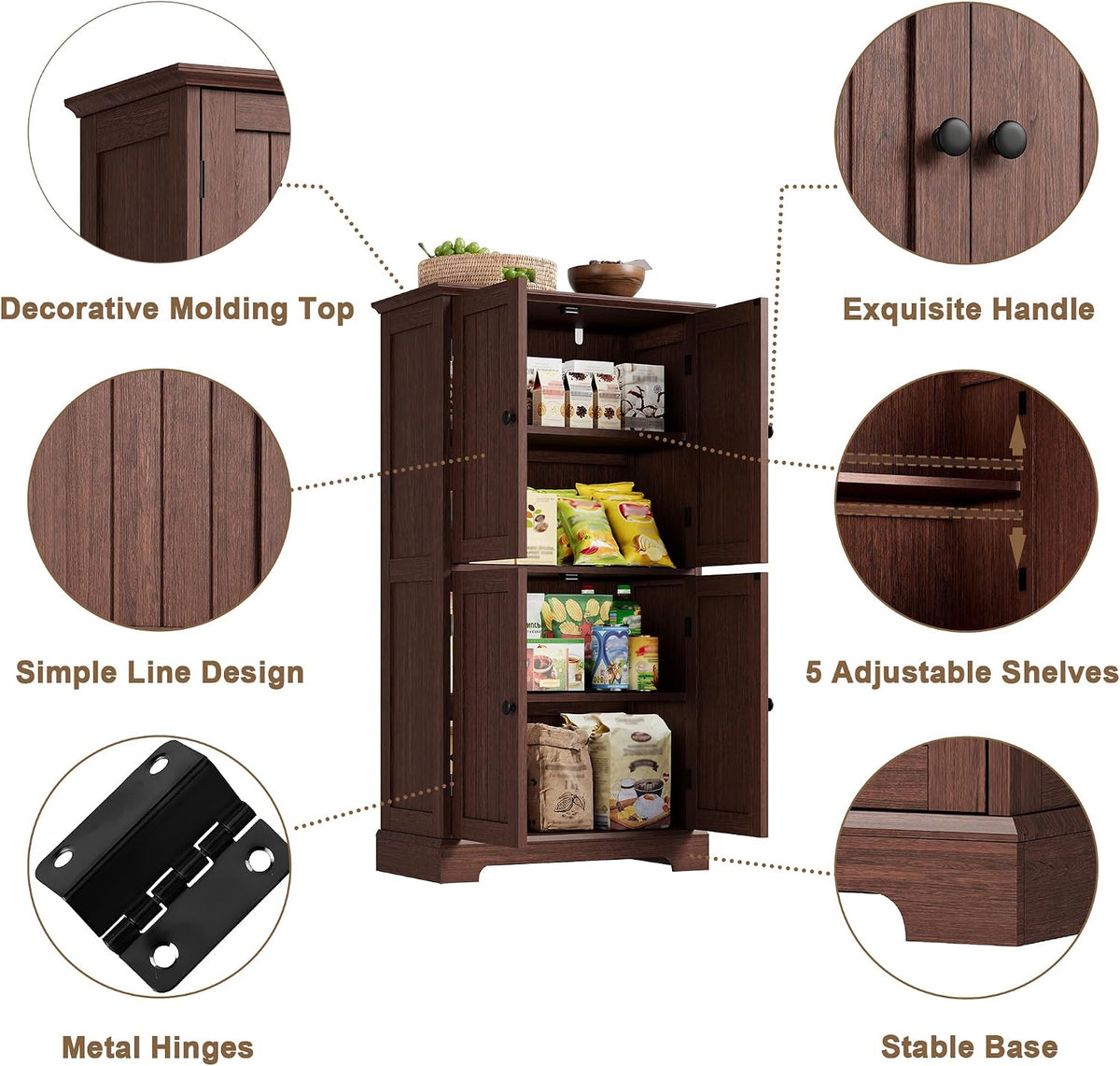 ChooChoo Bathroom Floor Cabinet with Adjustable Shelves