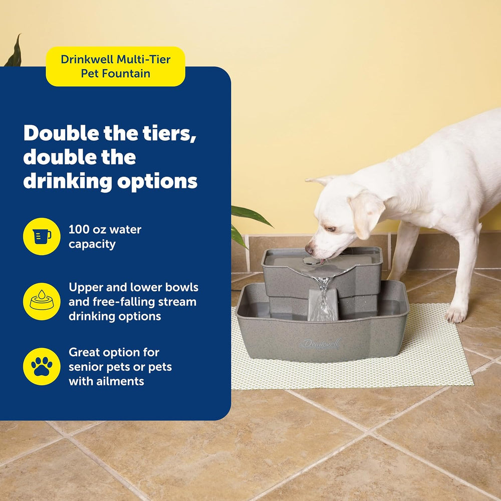 PetSafe Drinkwell Multi-Tier Pet Fountain, Cats & Dogs, Large