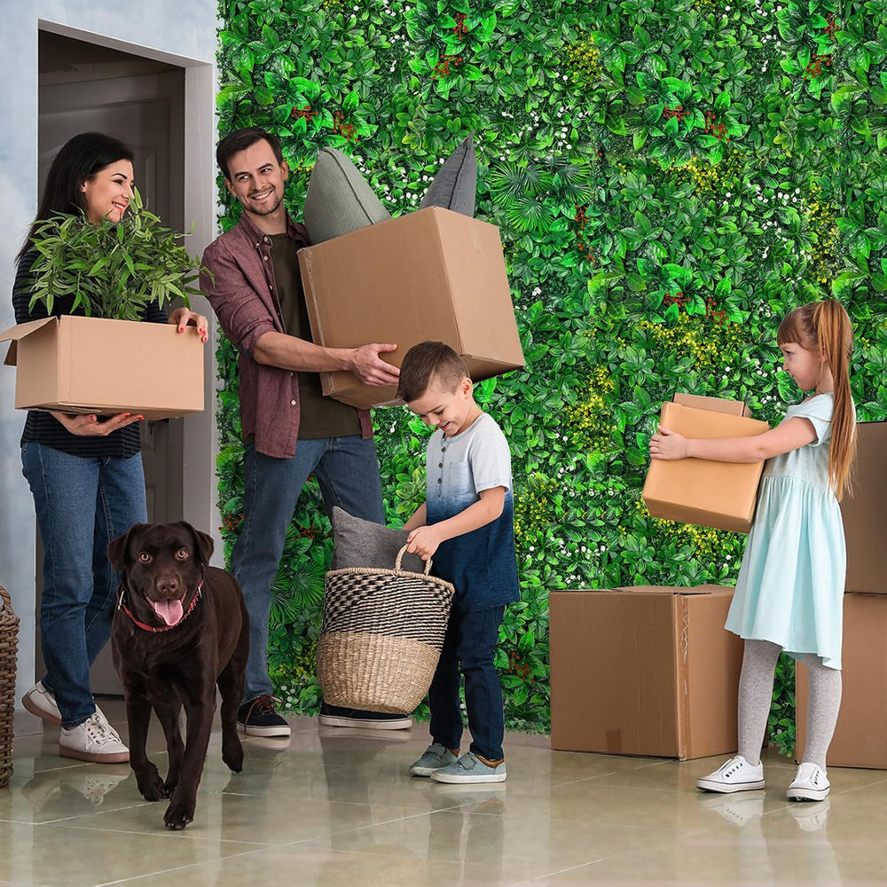 Grooy Artificial Boxwood Panels, 12PCS 20"x20" Tropical Grass Wall
