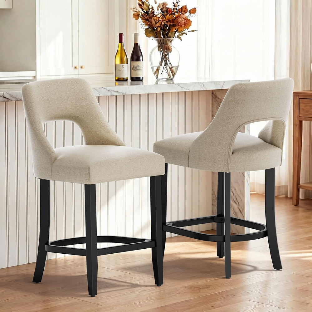UVV Bar Stools Set of 4, Upholstered Counter Height Bar Stools, Modern Counte...