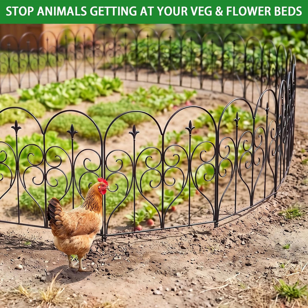 Thealyn Garden Fence 32" x 10ft, 5 Panels, No Digging Metal Barrier