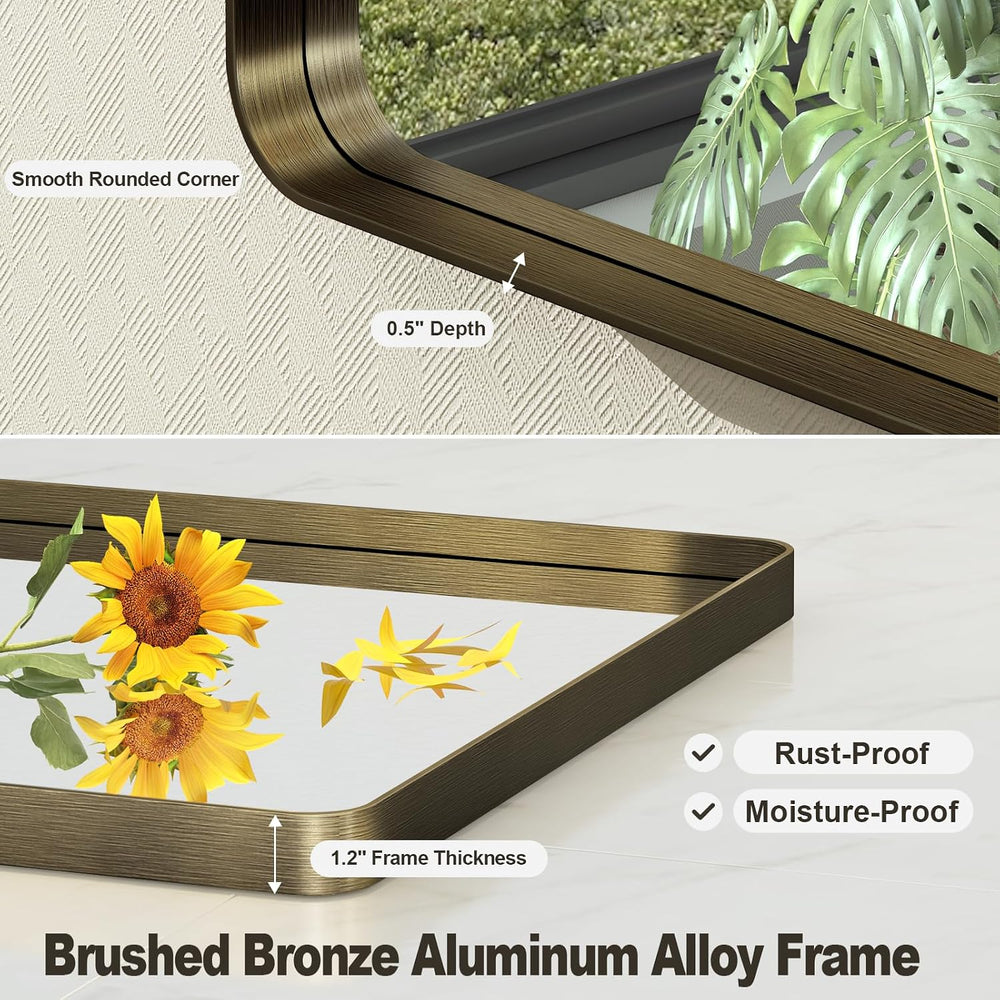 22x30 Inch Bronze Framed Bathroom Mirror