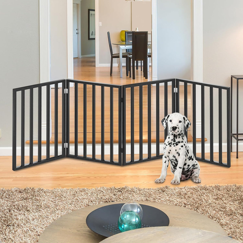 Pet Gate - 4-Panel Indoor Foldable Dog Fence for Stairs, Hallways, or Doorway...