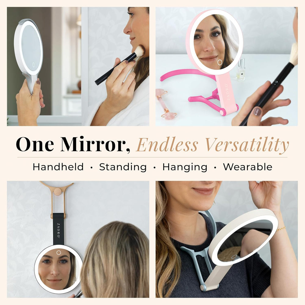 Zadro LED Lighted Makeup Mirror, 2-Sided with 1x & 10x Magnification, Rec...