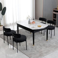 DYHOME Boucle Dining Chairs Set of 4, Upholstered Dining Room Chairs Black