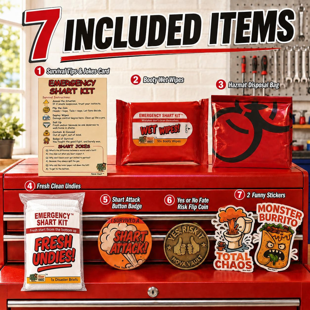 Sharting Survival Kit by Nova Vault – Funny Shart Emergency Gag Gift for Men,...