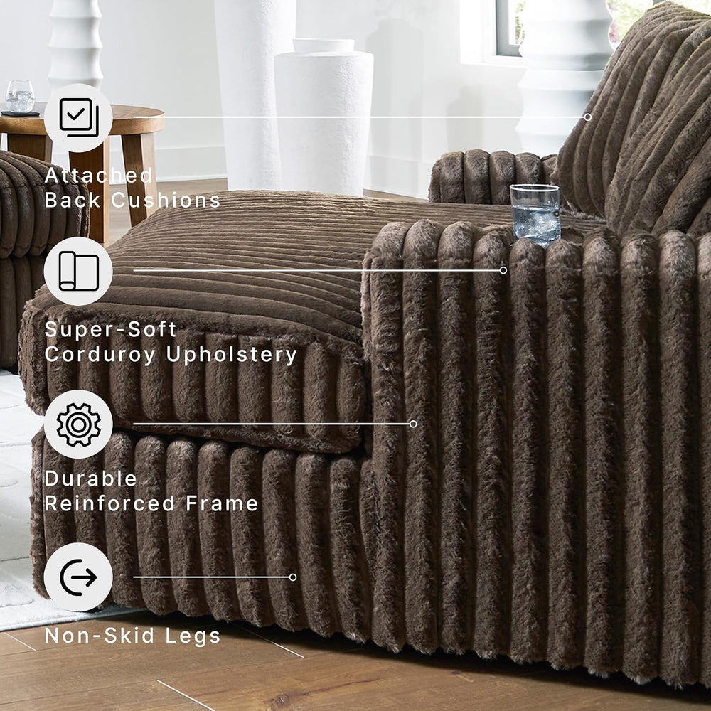 Signature Design by Ashley Oversized Chaise Lounge Chair, Chocolate Brown