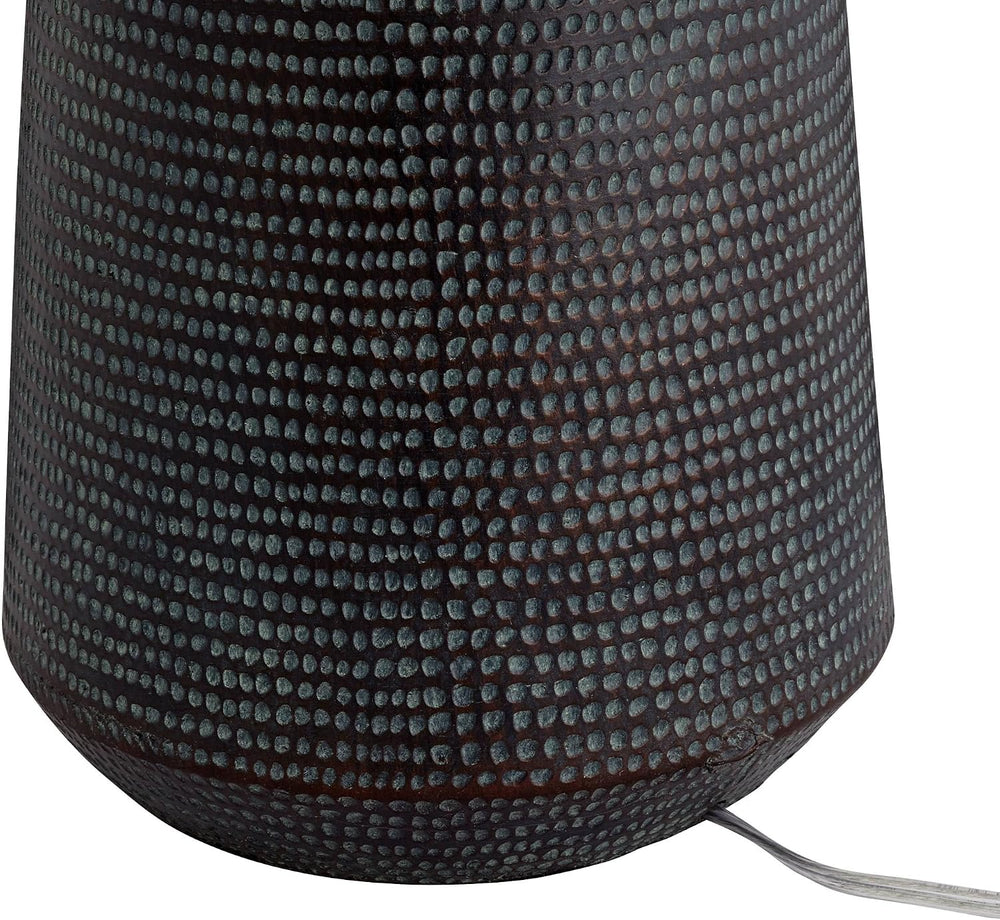Dune 30" Large Table Lamp Black Finish Hammered Jar Modern