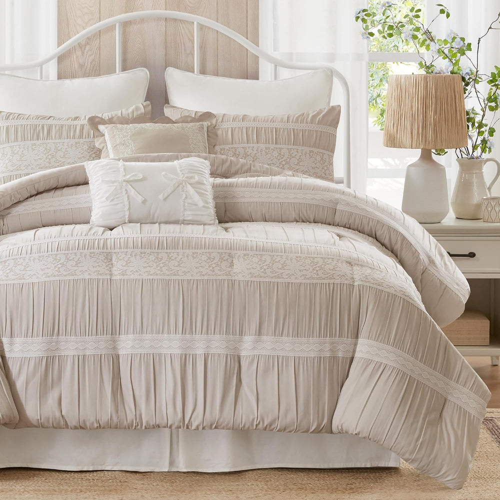 Madison Park Farmhouse Comforter Set, 5PC King Bedding Set