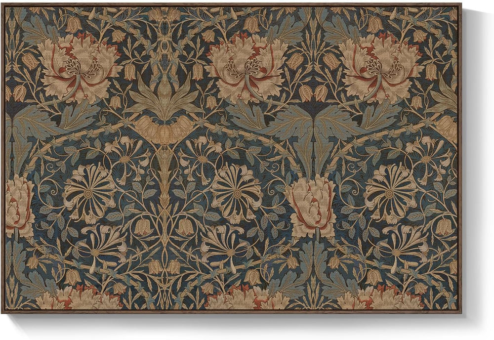 Extra Large Framed Vintage Morris Botanical Wall Art for Living Room, 72x48