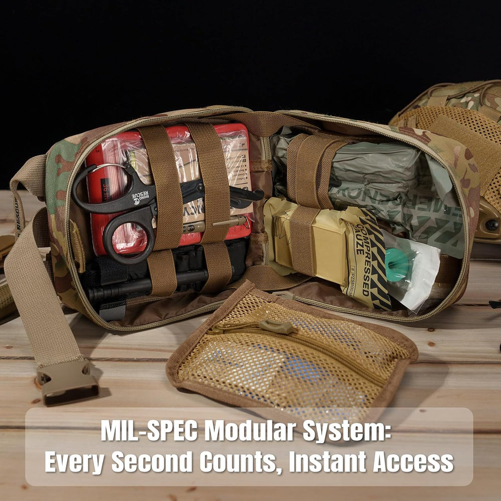 RHINO RESCUE IFAK Trauma First Aid Kit Molle Medical Pouch for Tactical Milit...