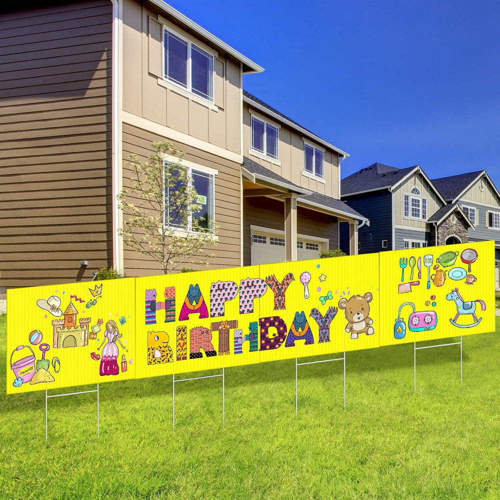 Tuanse 20 Pack Yellow Yard Signs with Stakes 16x12 Inch Double Sided Blank