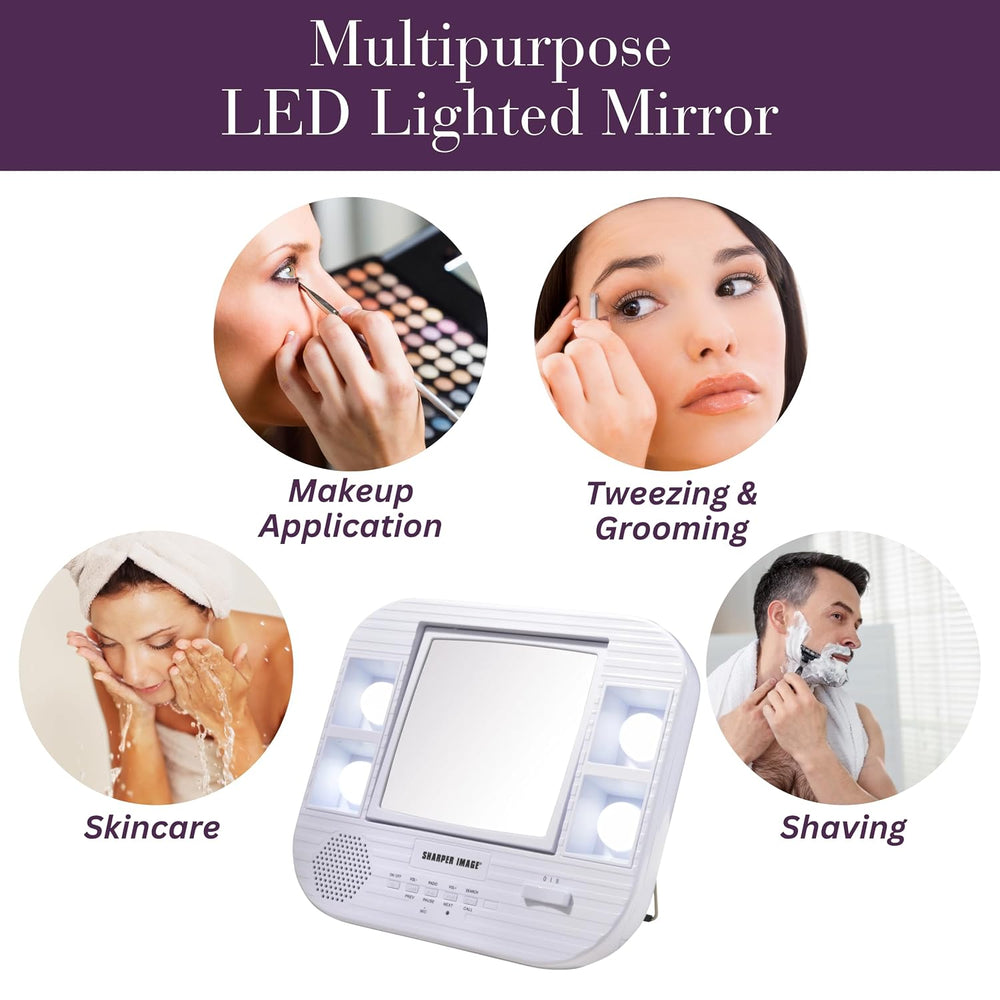 JERDON Lighted Makeup Mirror with 5X Magnification - White - J1025