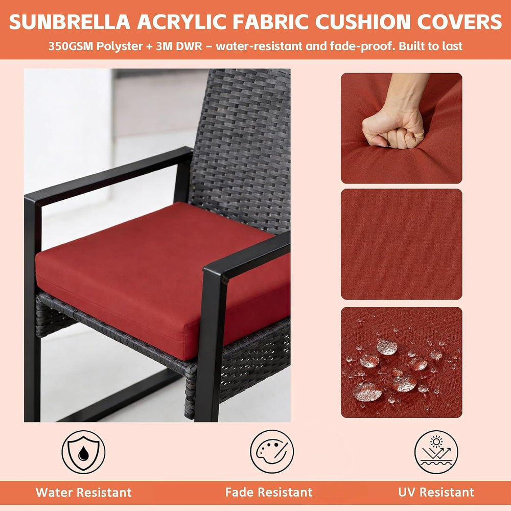 Outdoor Chair Cushions, Red-Brown, 20x20x3.1 in, Set of 4