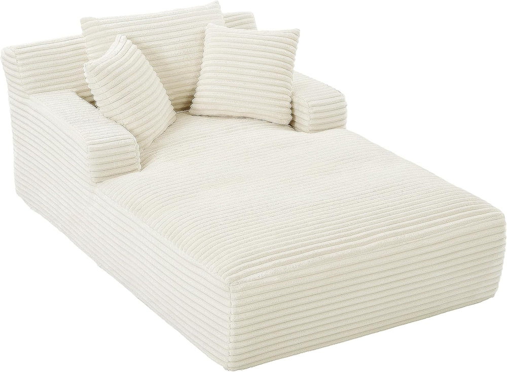 HANXIN Couch Chaise Lounge Chair Indoor, Boneless Sleeper Sofa Bed, Beige