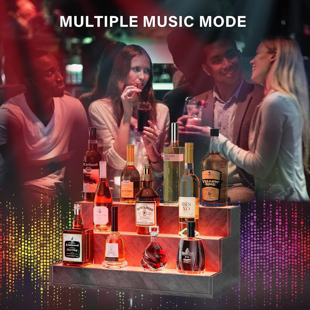 Cubehom Wine Rack LED Liquor Bottle Display Shelf for Home Bar Stand Decor
