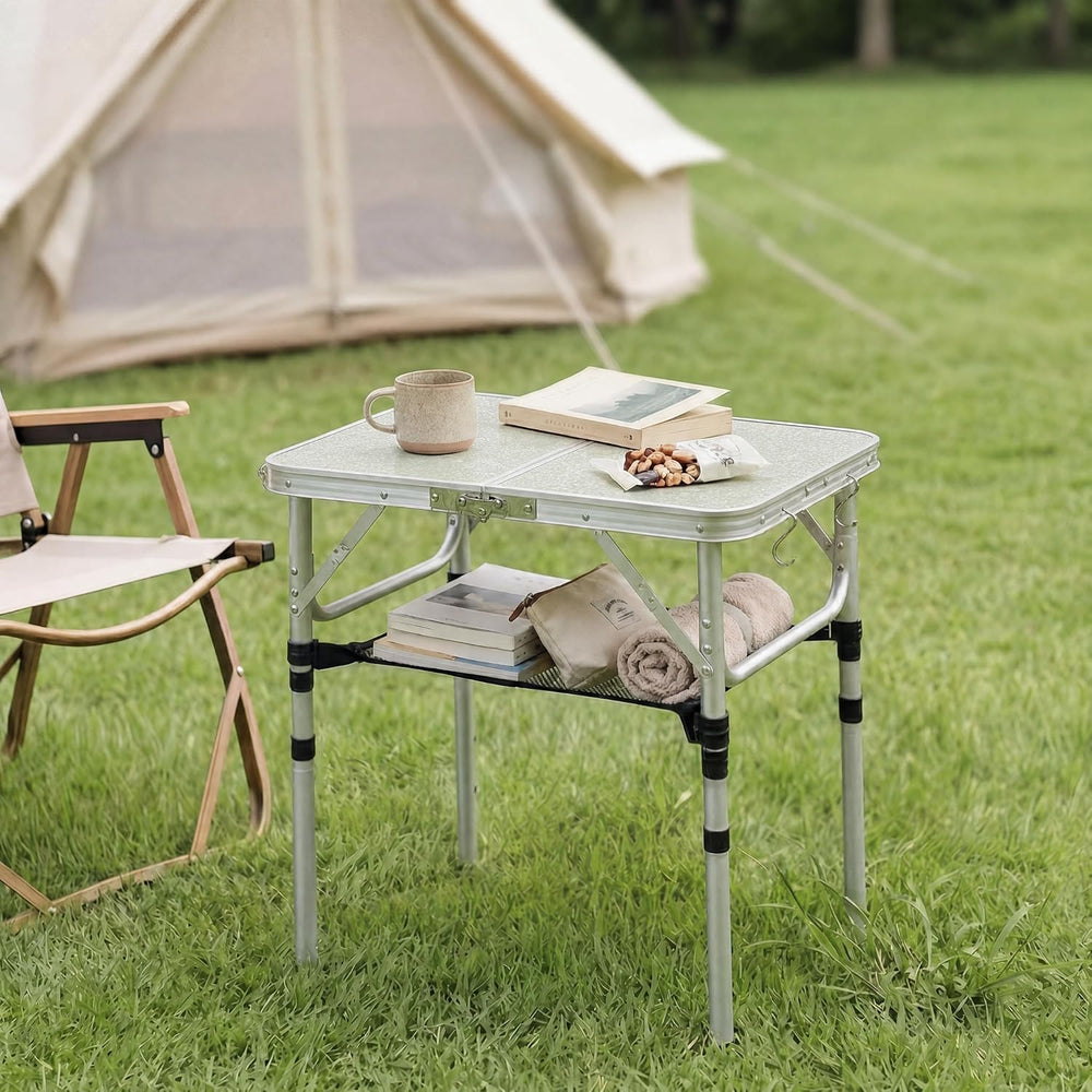 Small Folding Table, 2 Foot, Compact Foldable Portable Camping Table