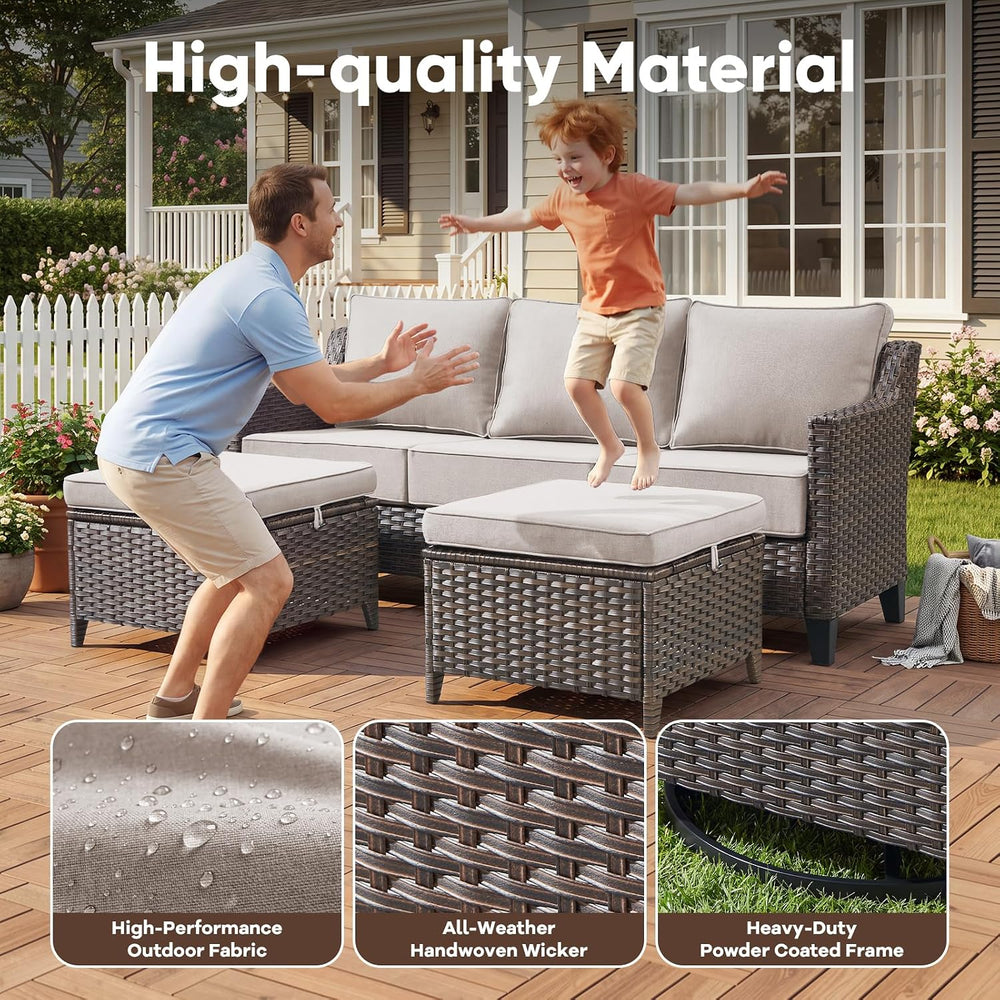 Luxury 7 Pieces Outdoor Patio Furniture Set-All Weather Outdoor Swivel Rocker...
