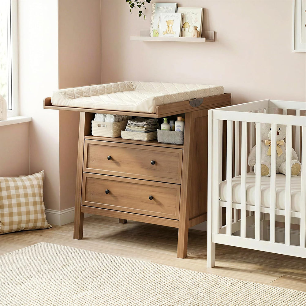 Changing Table Dresser with Foldable Tabletop