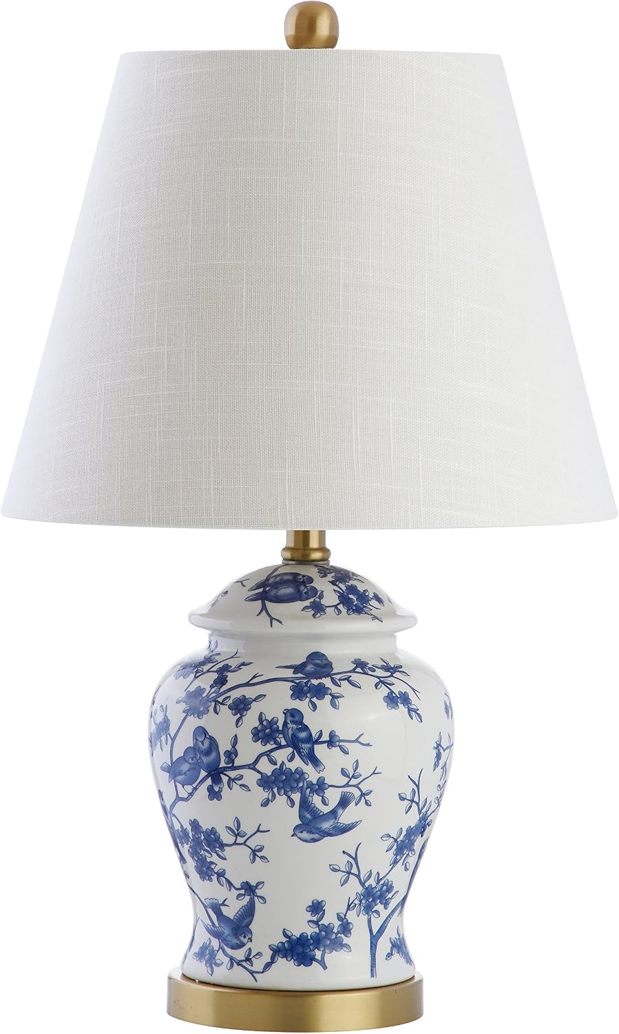JONATHAN Y Penelope Ginger Jar 22" LED Table Lamp, Blue/White