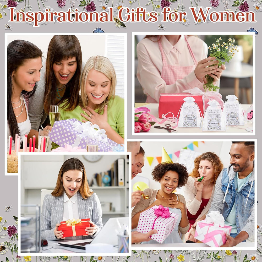 Cinnvoice 50 Set Inspirational Compact Mirror for Women Bulk,Wildflower